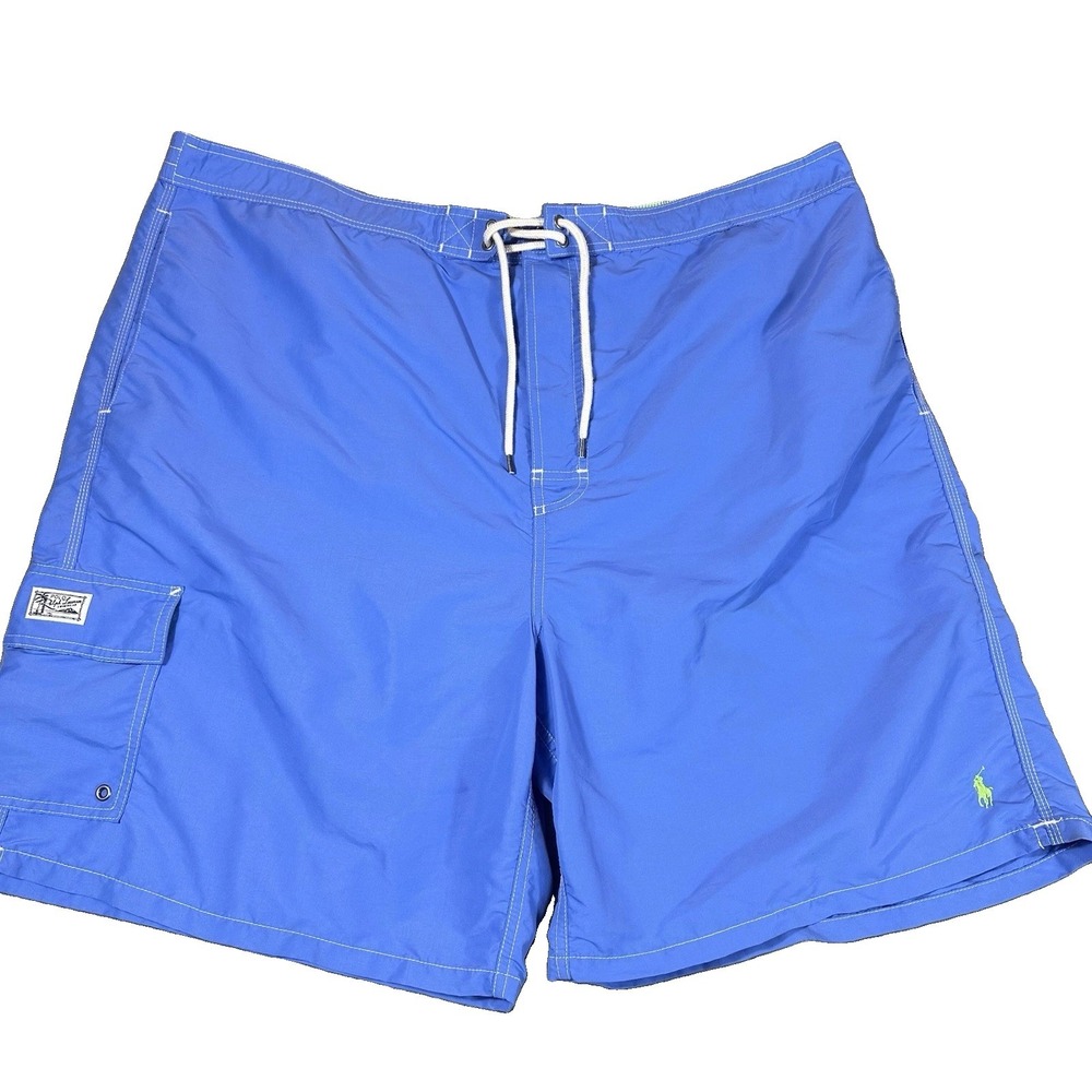 Polo Ralph Lauren Swim Trunks Briefs Shorts Blue 4XB 4X Big Tall Mesh Lined Logo